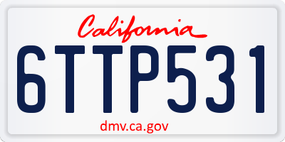 CA license plate 6TTP531