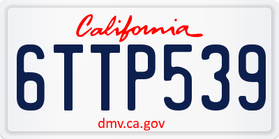 CA license plate 6TTP539