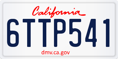 CA license plate 6TTP541