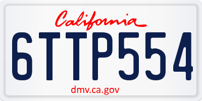 CA license plate 6TTP554