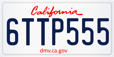 CA license plate 6TTP555