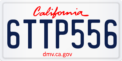 CA license plate 6TTP556