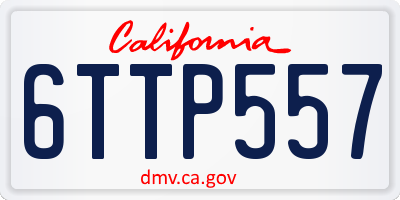 CA license plate 6TTP557