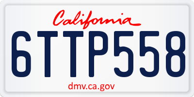 CA license plate 6TTP558