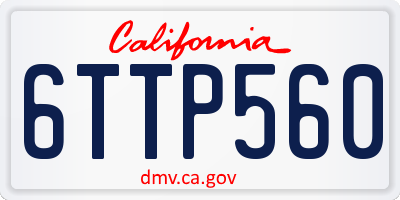 CA license plate 6TTP560