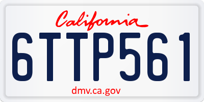 CA license plate 6TTP561