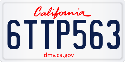 CA license plate 6TTP563