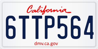 CA license plate 6TTP564