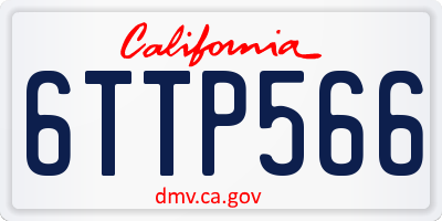 CA license plate 6TTP566