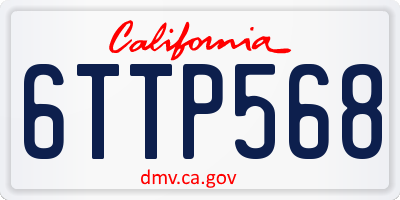 CA license plate 6TTP568