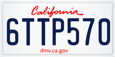 CA license plate 6TTP570