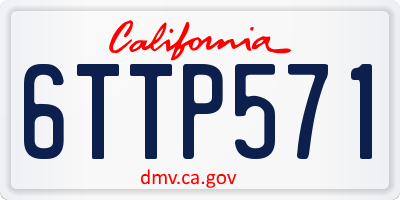 CA license plate 6TTP571