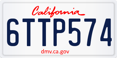CA license plate 6TTP574