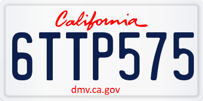 CA license plate 6TTP575