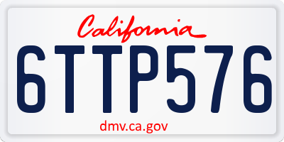 CA license plate 6TTP576
