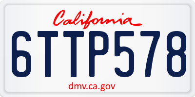 CA license plate 6TTP578