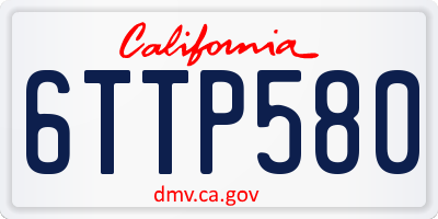 CA license plate 6TTP580