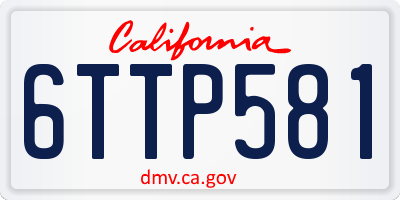 CA license plate 6TTP581