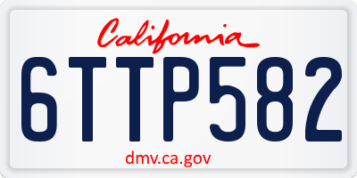 CA license plate 6TTP582