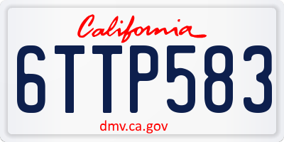 CA license plate 6TTP583