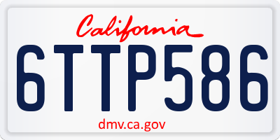CA license plate 6TTP586
