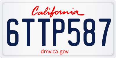 CA license plate 6TTP587