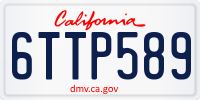 CA license plate 6TTP589
