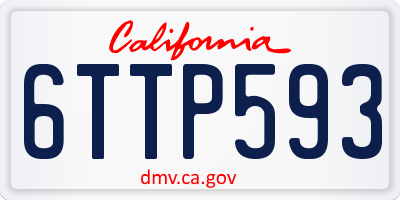 CA license plate 6TTP593