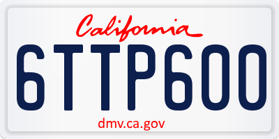 CA license plate 6TTP600