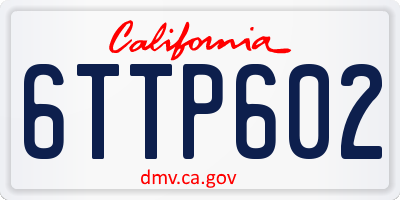 CA license plate 6TTP602