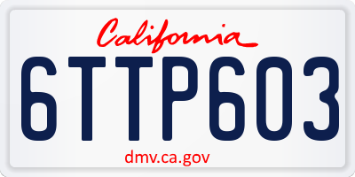 CA license plate 6TTP603