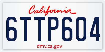 CA license plate 6TTP604