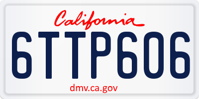 CA license plate 6TTP606