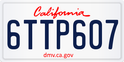 CA license plate 6TTP607