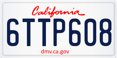 CA license plate 6TTP608