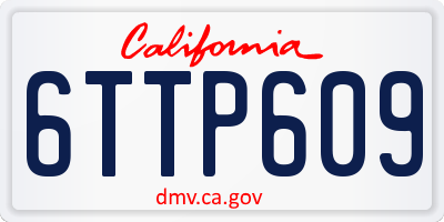 CA license plate 6TTP609