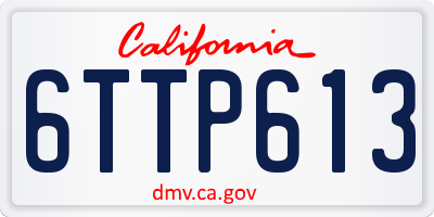 CA license plate 6TTP613