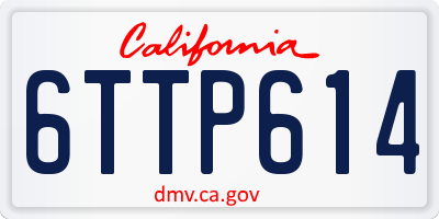 CA license plate 6TTP614