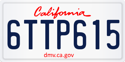 CA license plate 6TTP615