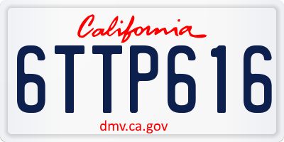 CA license plate 6TTP616