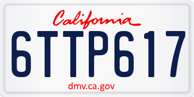 CA license plate 6TTP617