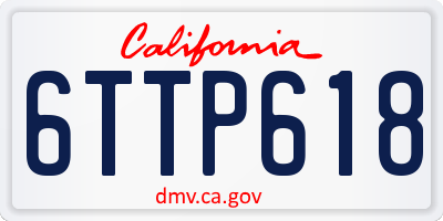 CA license plate 6TTP618