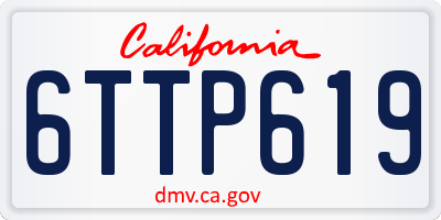 CA license plate 6TTP619
