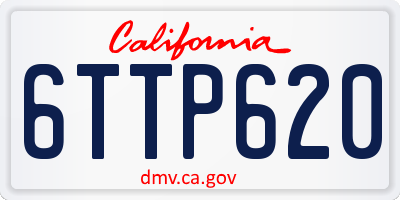 CA license plate 6TTP620