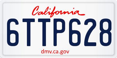 CA license plate 6TTP628