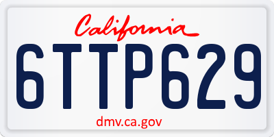 CA license plate 6TTP629