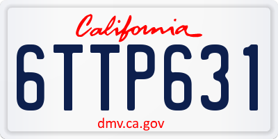CA license plate 6TTP631