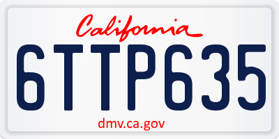 CA license plate 6TTP635