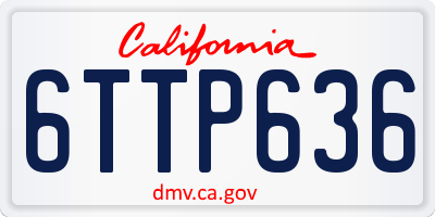 CA license plate 6TTP636