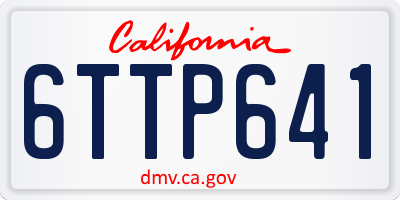 CA license plate 6TTP641